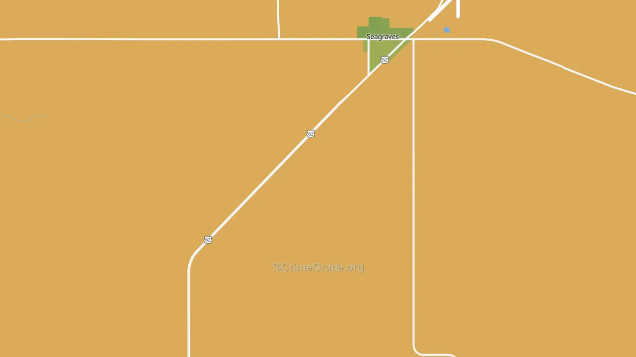 Seagraves, TX Map of Robbery Rates