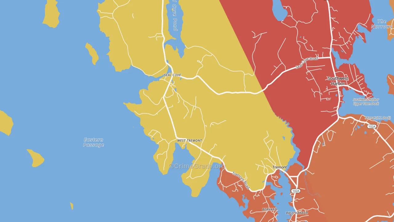 Seal Cove, ME Map of Robbery Rates