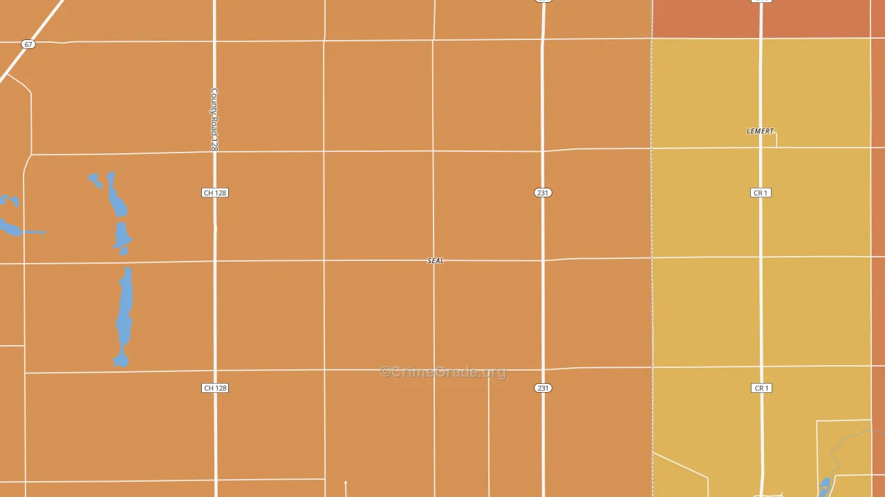 Seal, OH Map of Robbery Rates