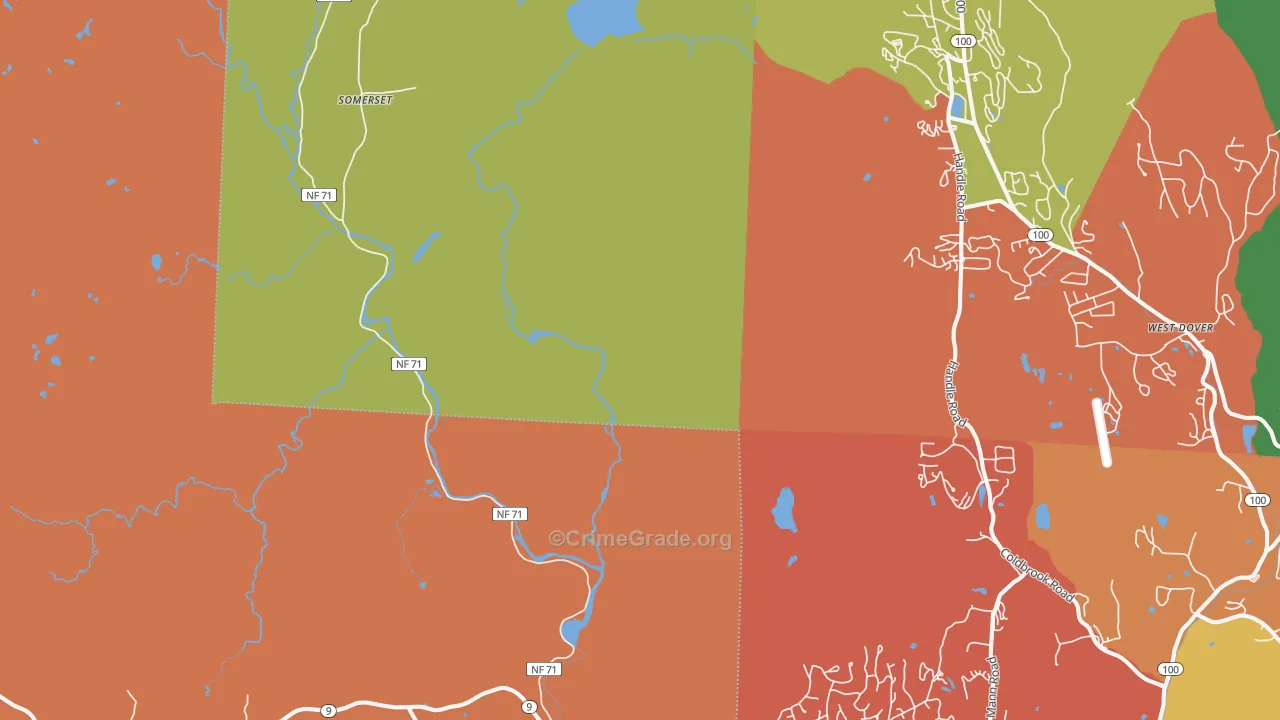 Searsburg, VT Map of Robbery Rates