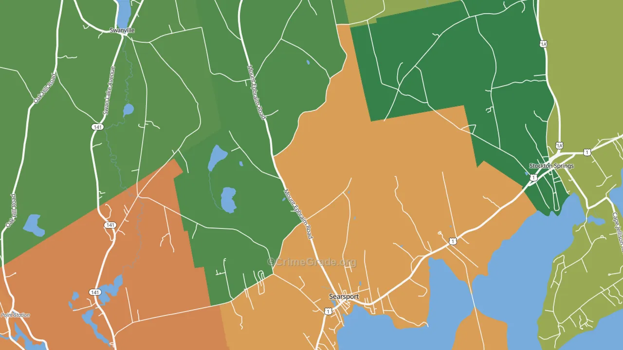 Searsport, ME Map of Robbery Rates