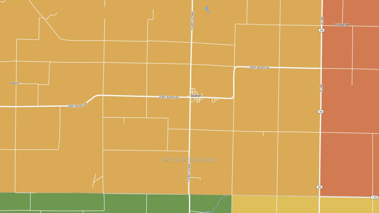 Seaton, IL Map of Robbery Rates