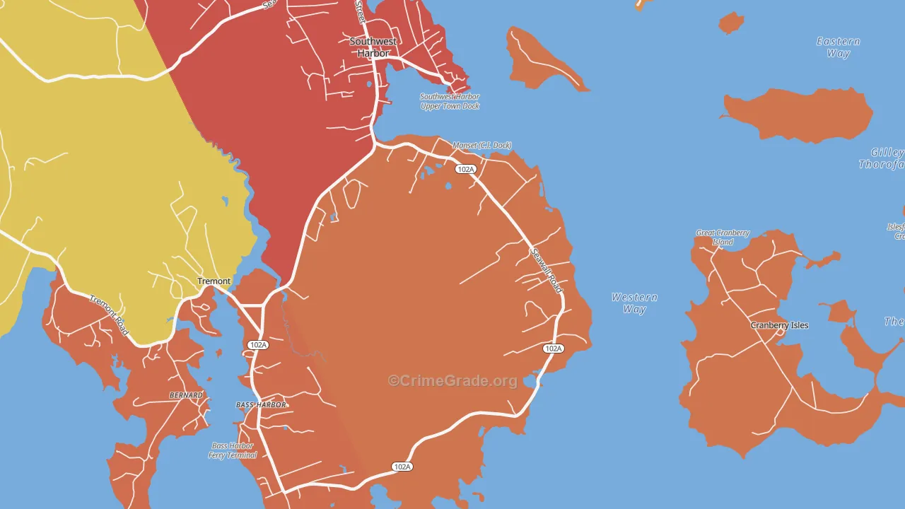 Seawall, ME Map of Robbery Rates