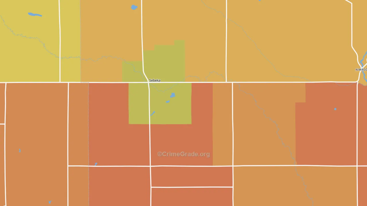 Sebeka, MN Map of Robbery Rates