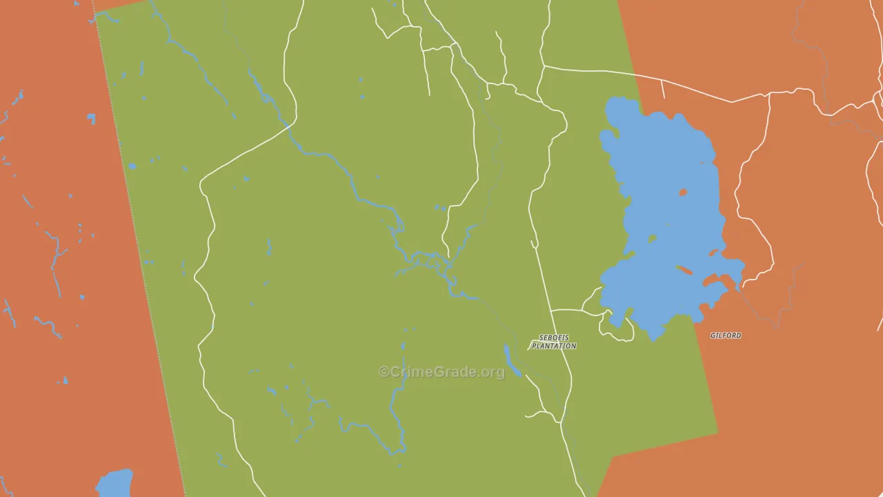 Seboeis, ME Map of Robbery Rates