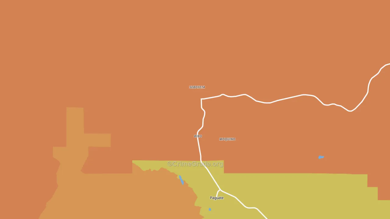 Seboyeta, NM Map of Robbery Rates