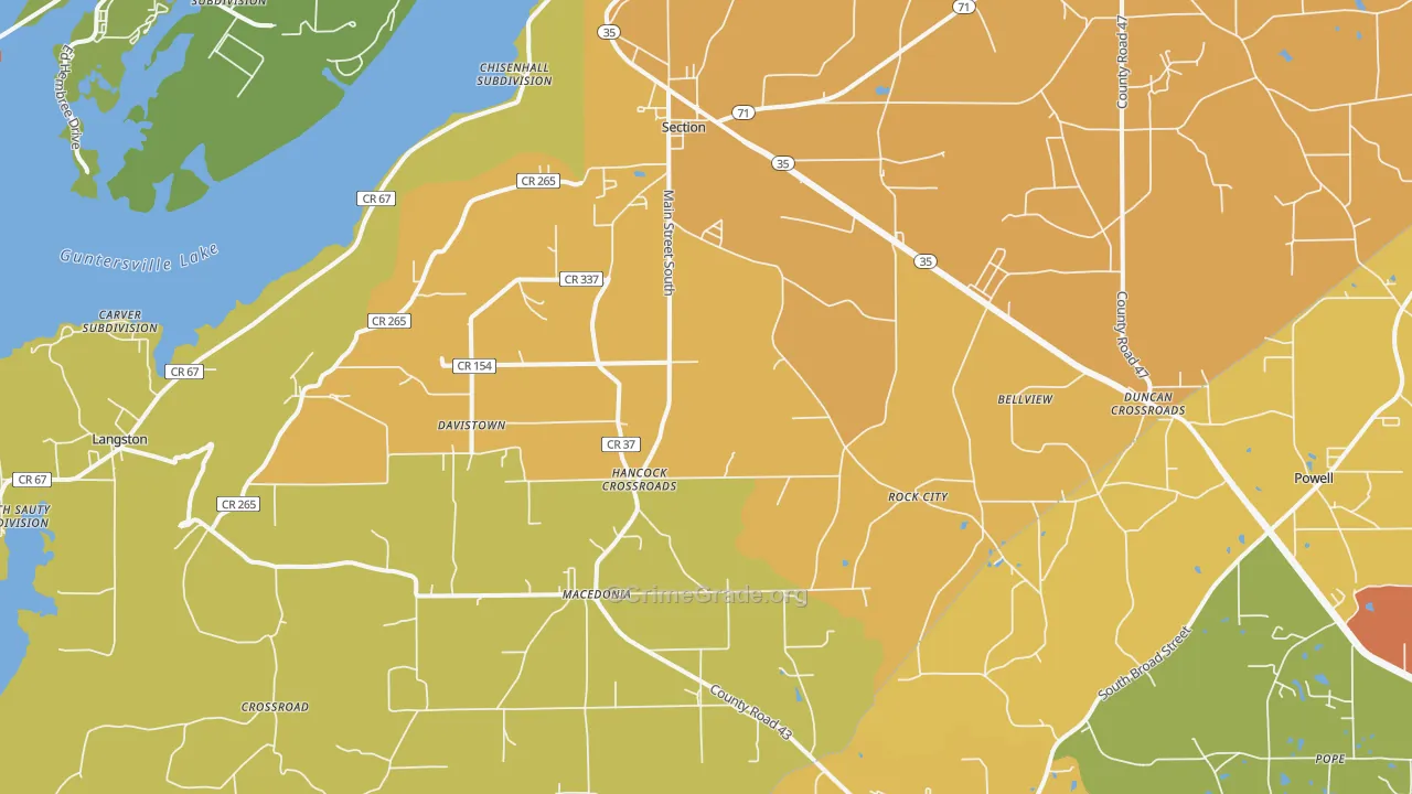 Section, AL Map of Robbery Rates