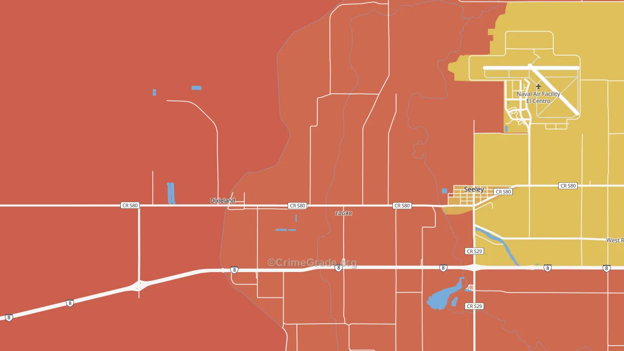Seeley, CA Map of Robbery Rates