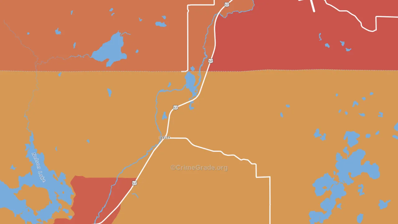 Seeleys, WI Map of Robbery Rates