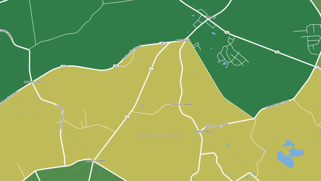 Seeneytown, DE Map of Robbery Rates
