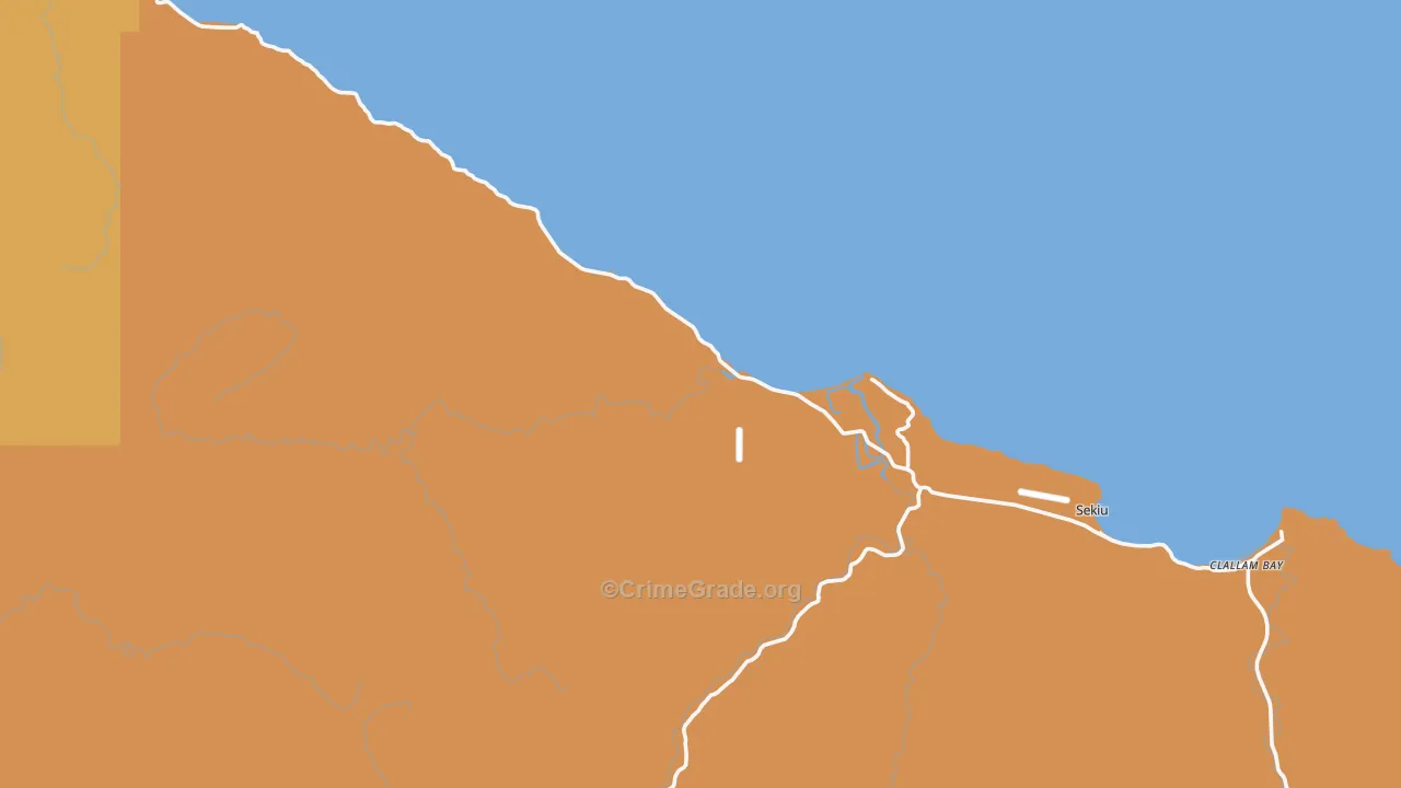 Sekiu, WA Map of Robbery Rates