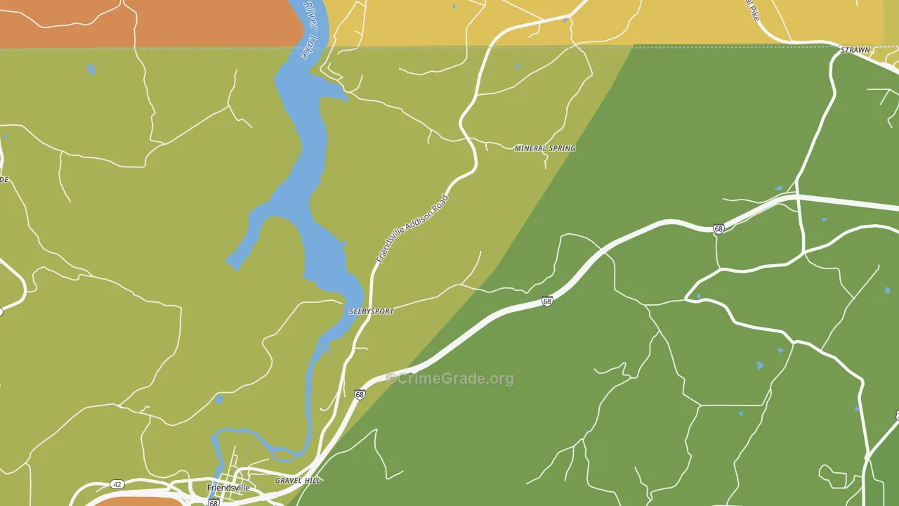 Selbysport, MD Map of Robbery Rates