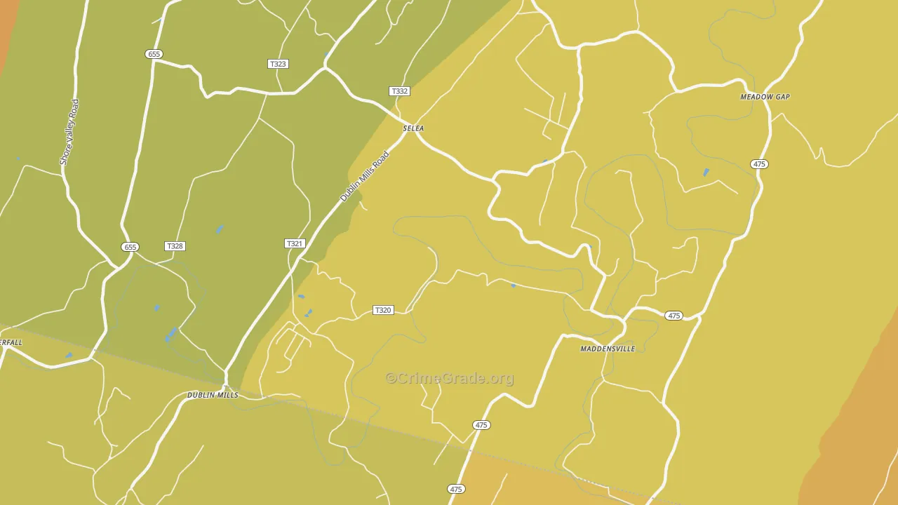 Selea, PA Map of Robbery Rates