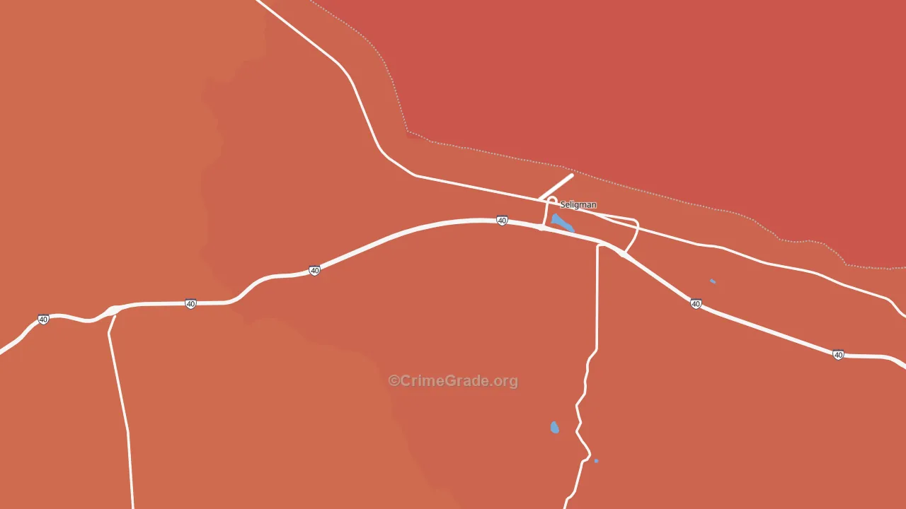 Seligman, AZ Map of Robbery Rates