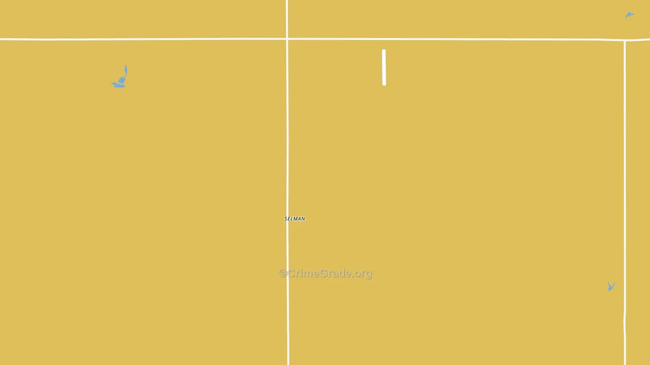 Selman, OK Map of Robbery Rates