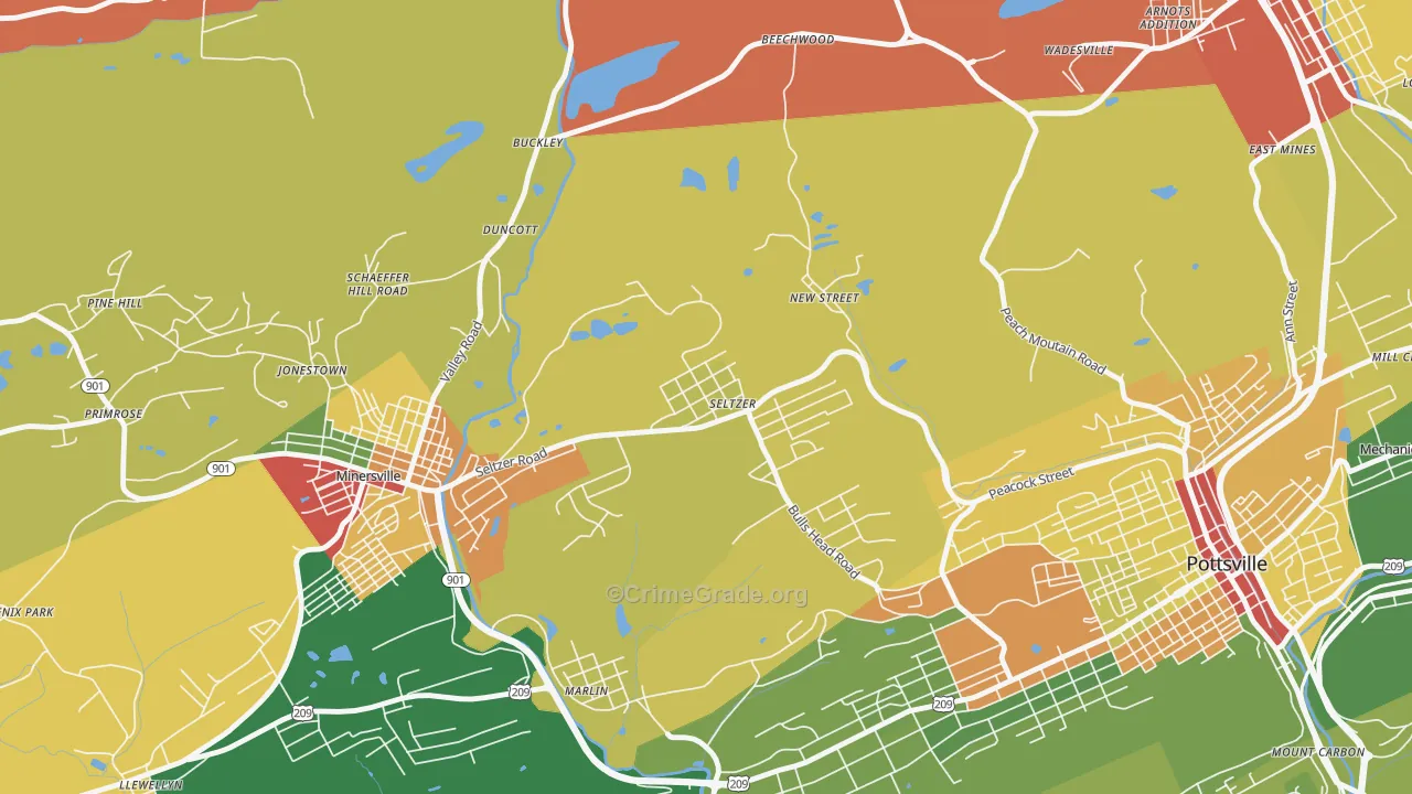 Seltzer, PA Map of Robbery Rates