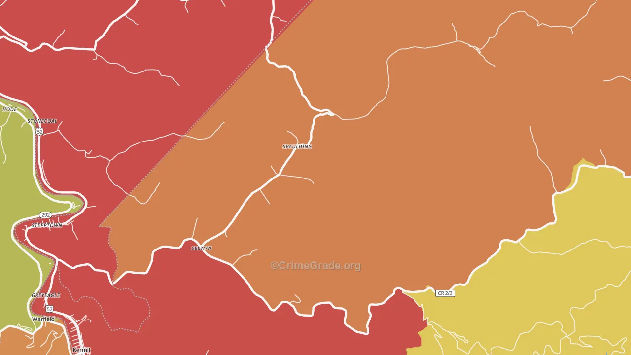 Selwyn, WV Map of Robbery Rates