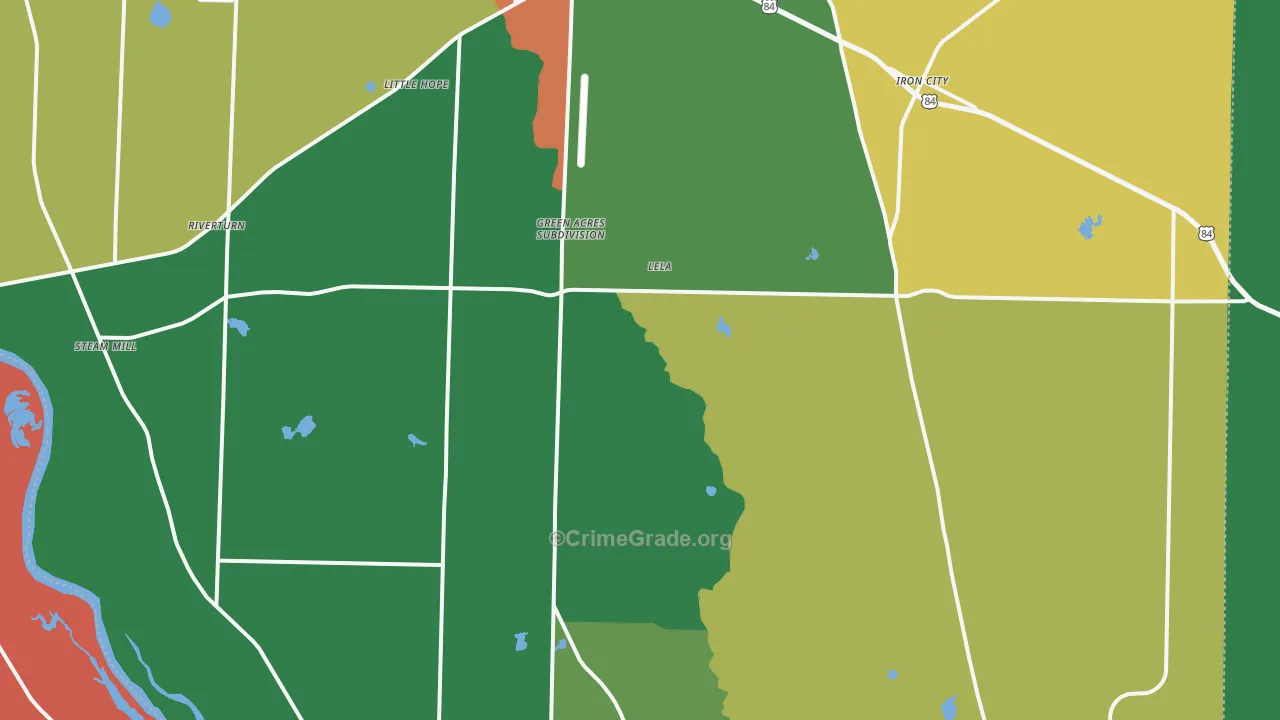 Seminole County, GA Map of Robbery Rates