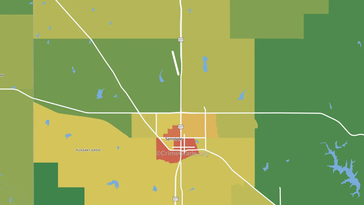 Seminole, OK Map of Robbery Rates