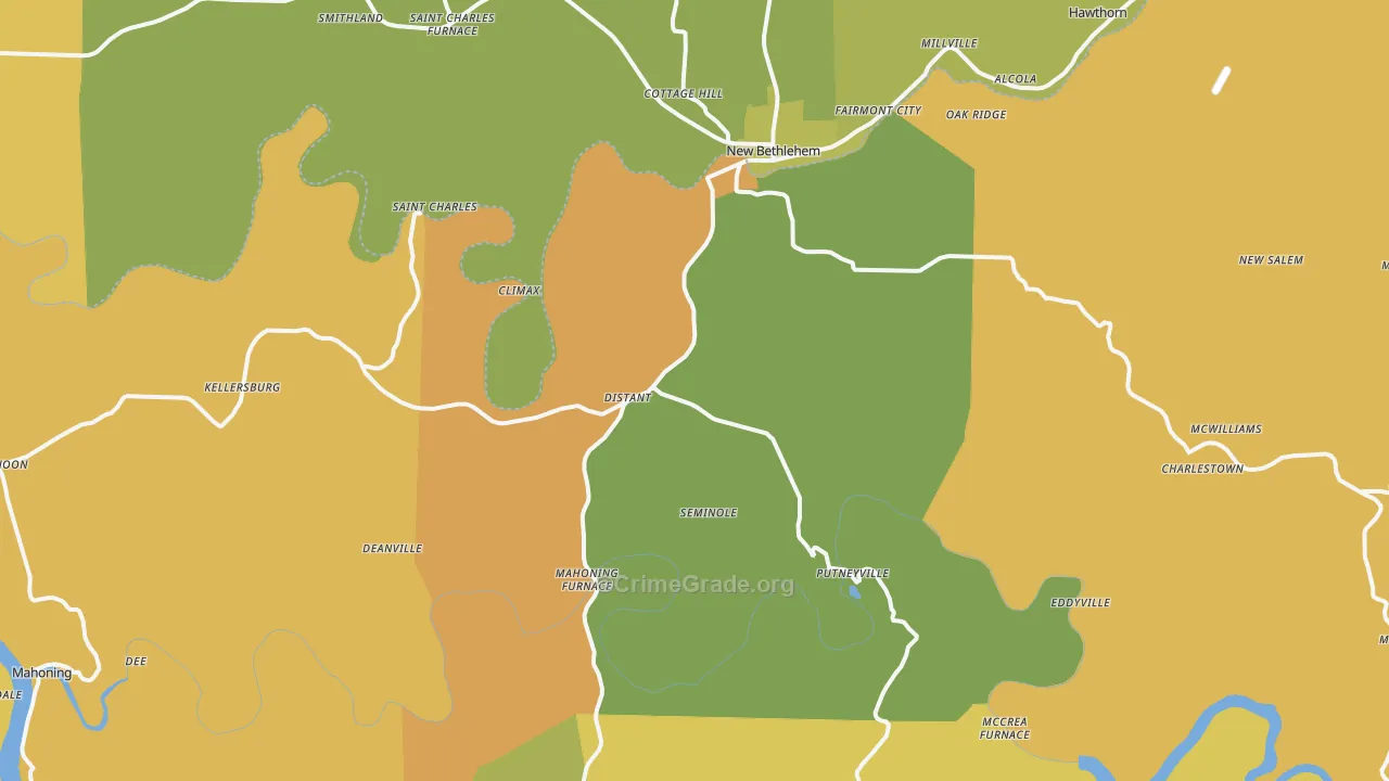 Seminole, PA Map of Robbery Rates