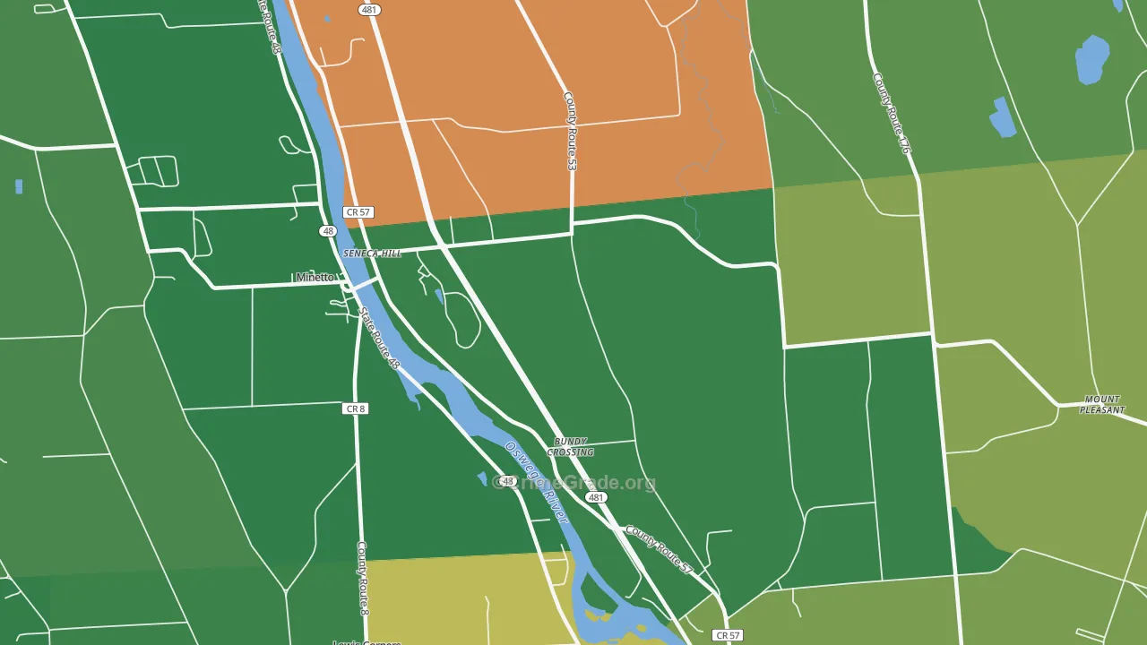 Seneca Hill, NY Map of Robbery Rates