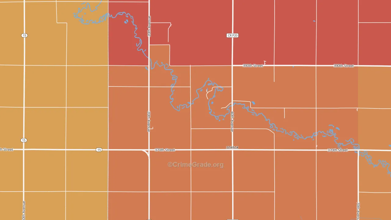 Seneca, IA Map of Robbery Rates
