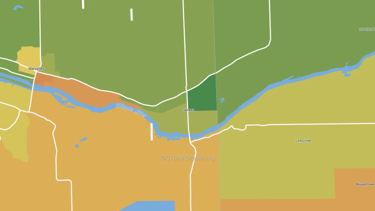Seneca, IL Map of Robbery Rates