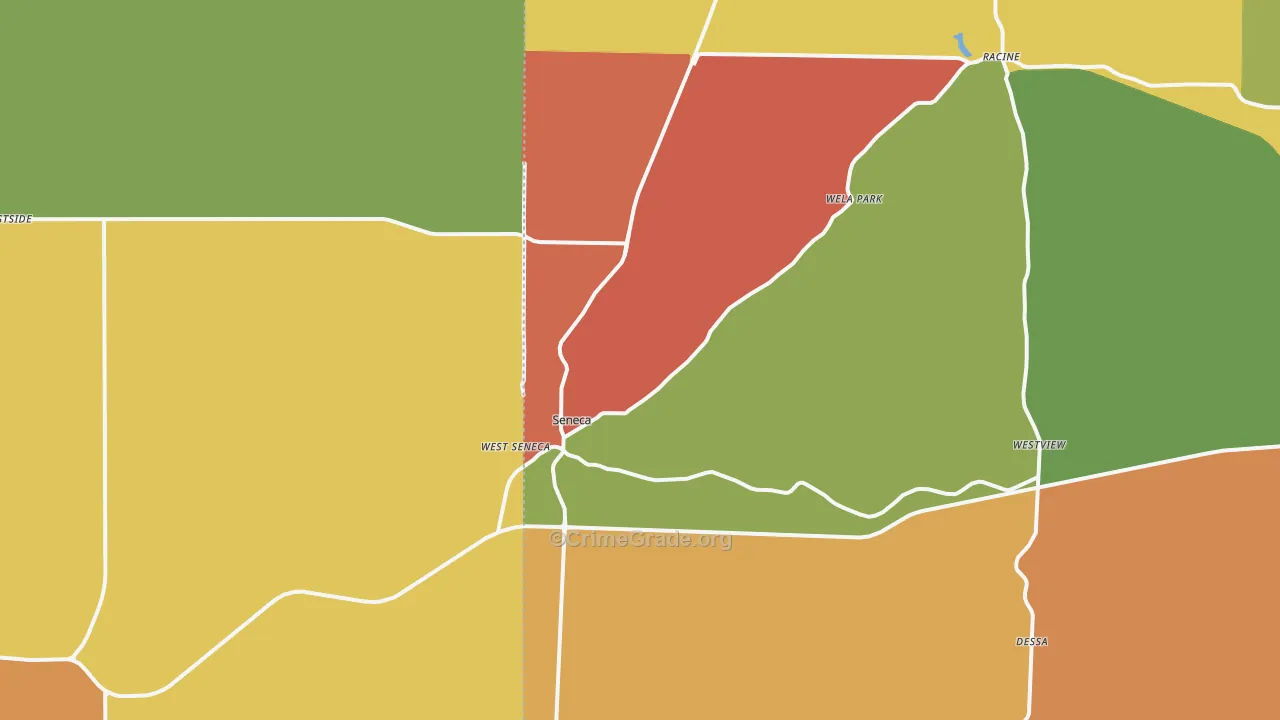 Seneca, MO Map of Robbery Rates