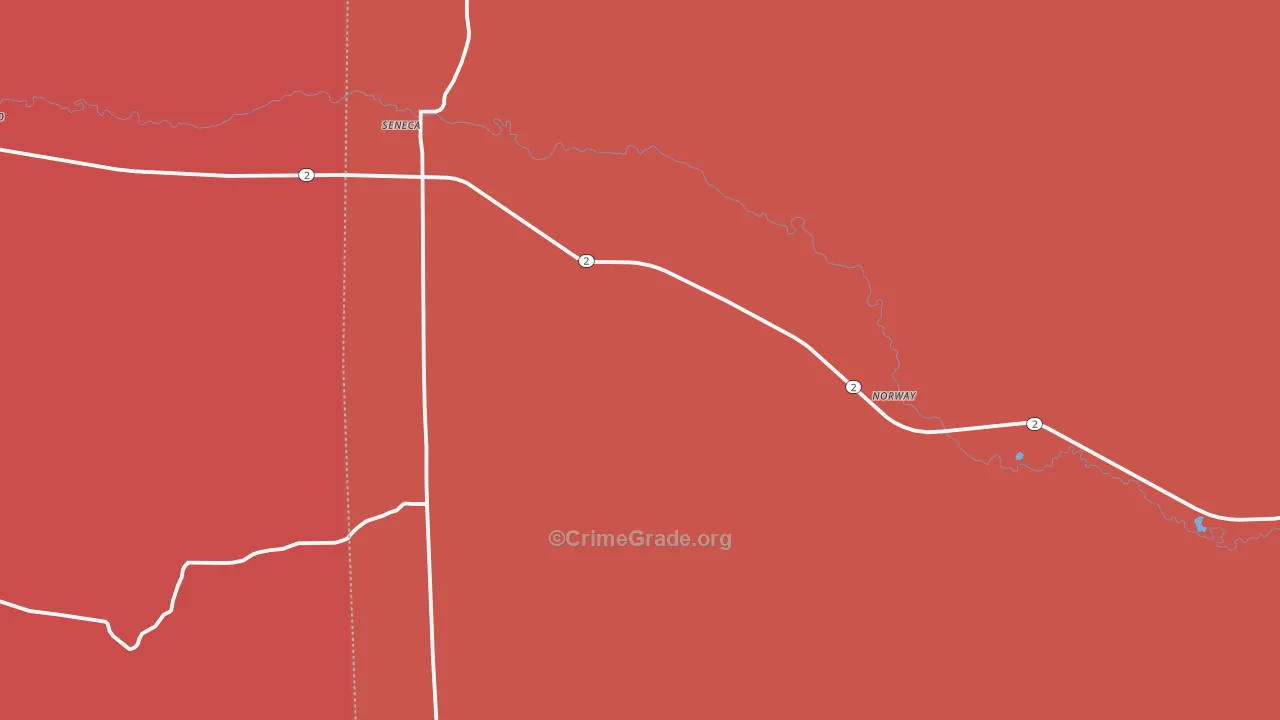 Seneca, NE Map of Robbery Rates