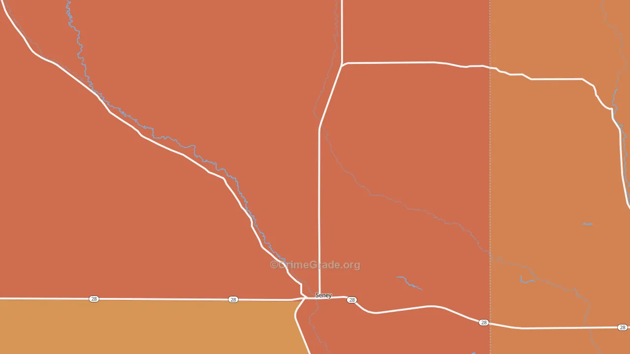 Seney, MI Map of Robbery Rates