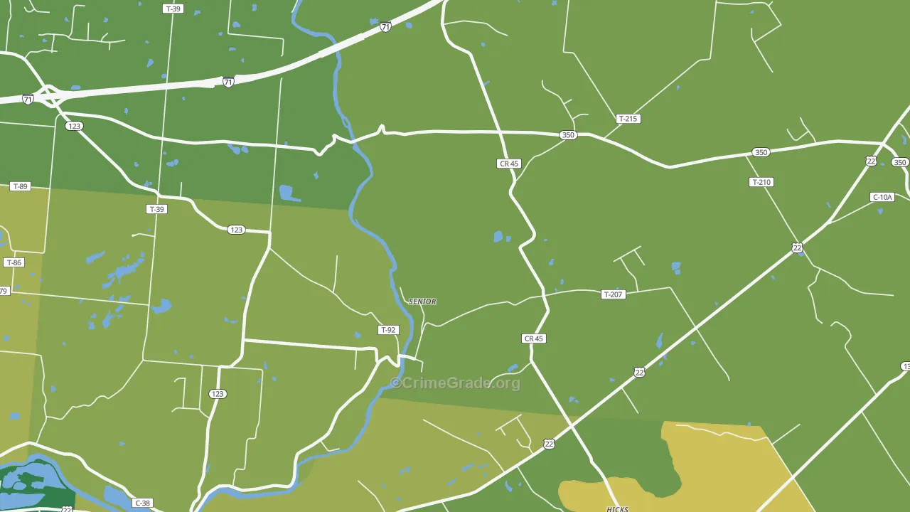 Senior, OH Map of Robbery Rates