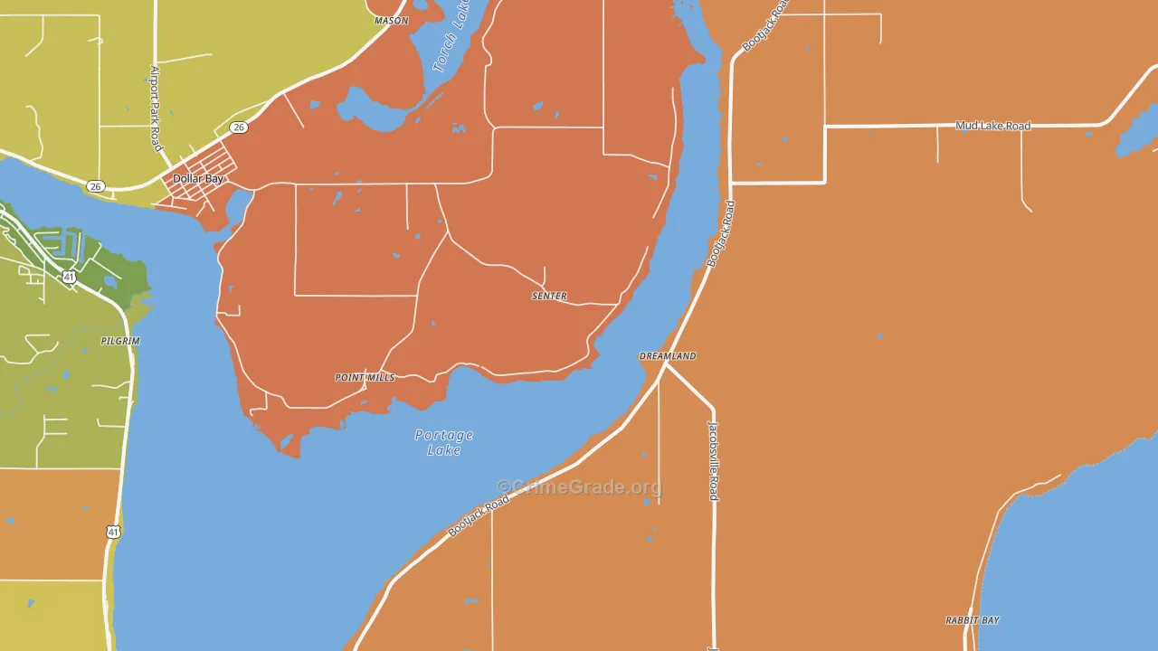 Senter, MI Map of Robbery Rates