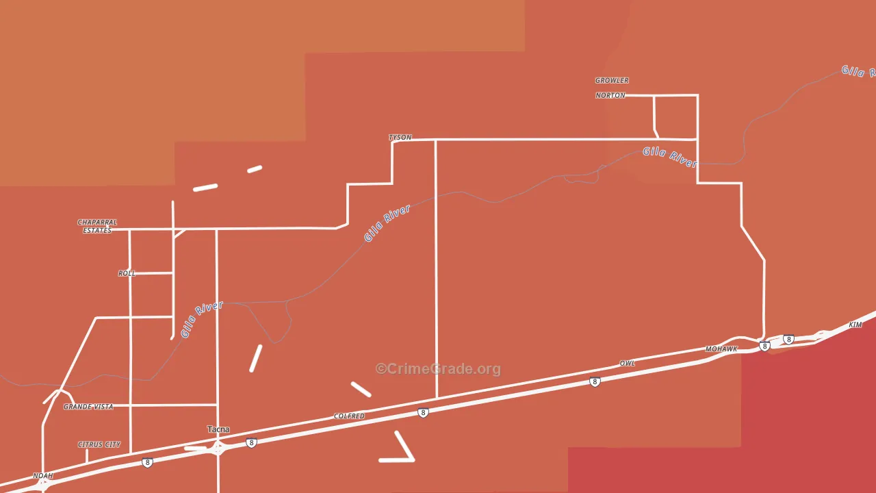 Sentinel, AZ Map of Robbery Rates