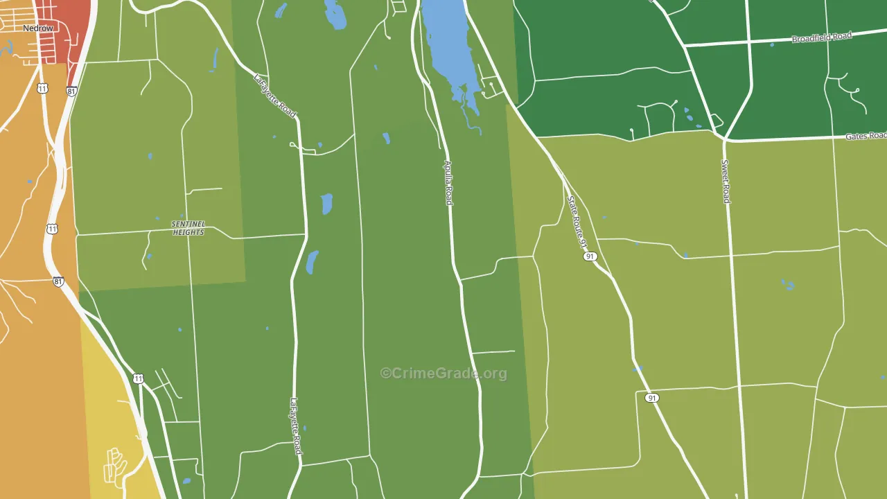 Sentinel Heights, NY Map of Robbery Rates