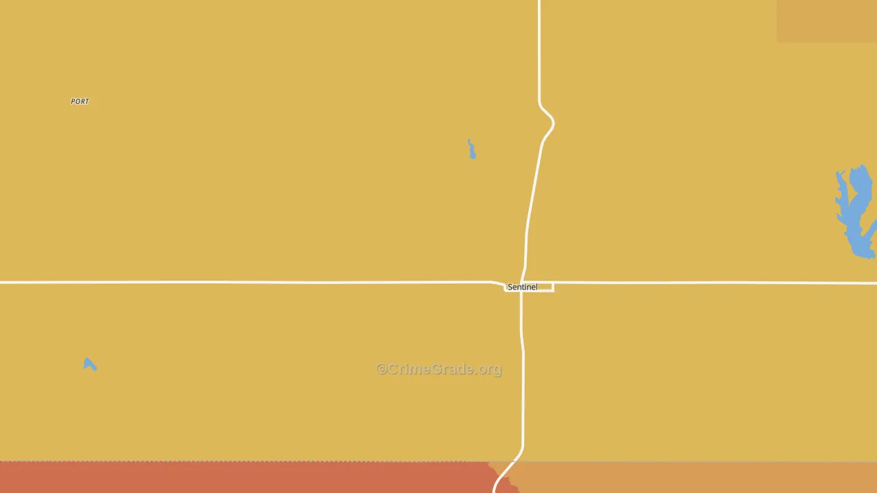 Sentinel, OK Map of Robbery Rates