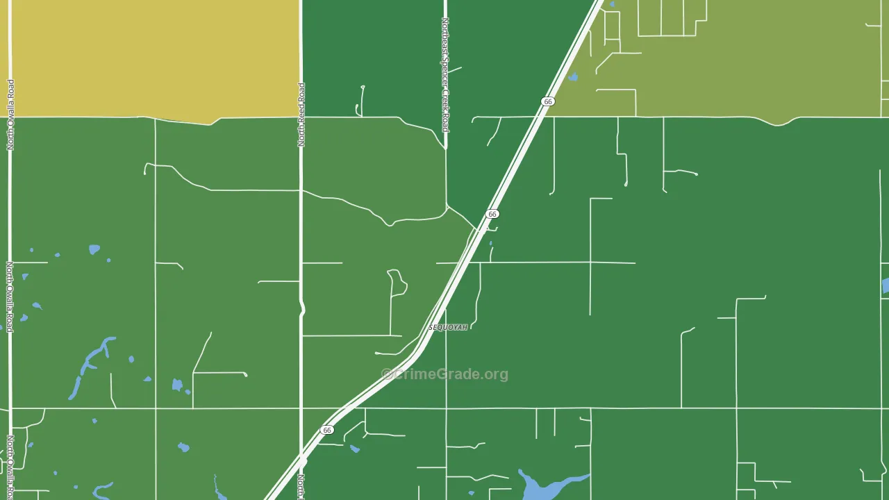 Sequoyah, OK Map of Robbery Rates