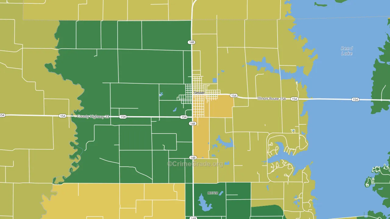 Sesser, IL Map of Robbery Rates