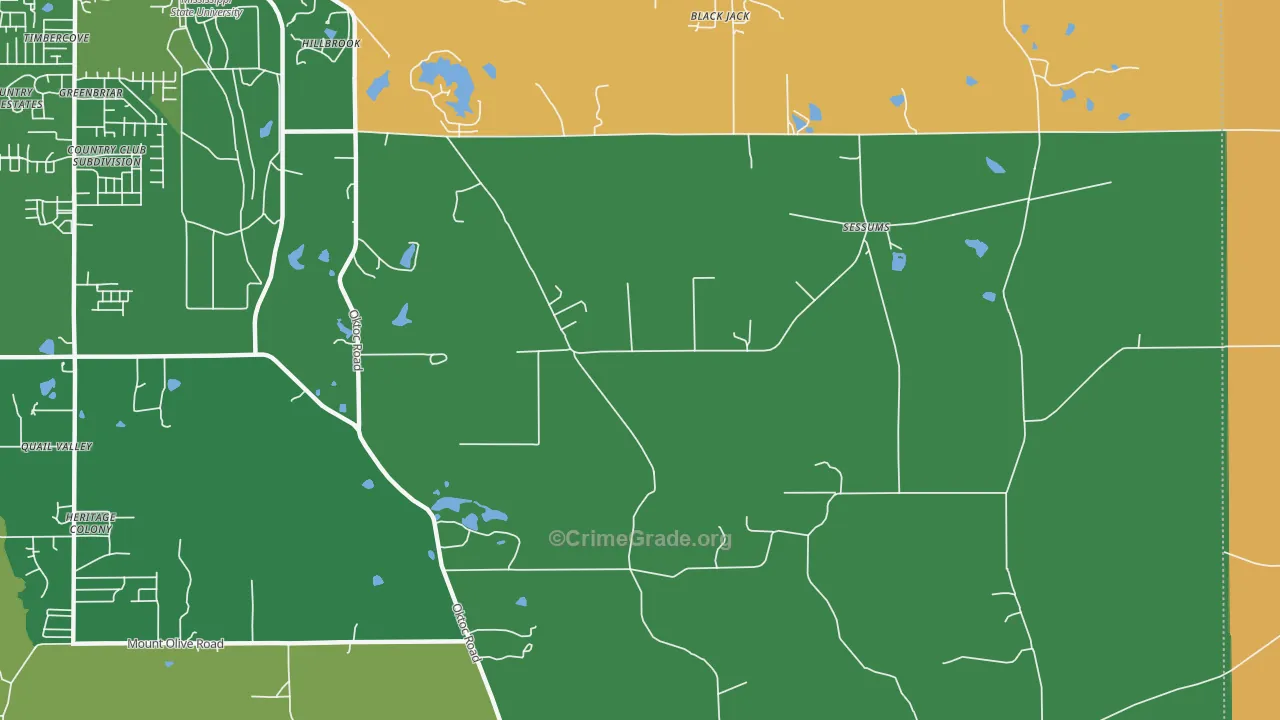 Sessums, MS Map of Robbery Rates