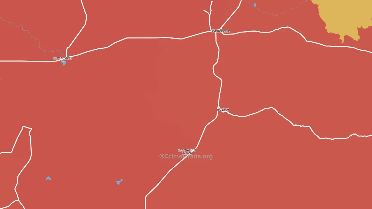 Seven Lakes, NM Map of Robbery Rates