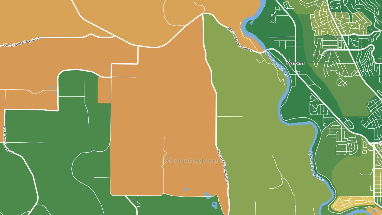 Seven Mile, WA Map of Robbery Rates
