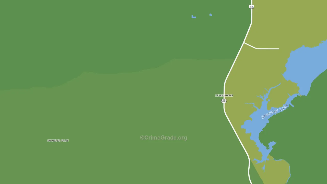 Seven Rivers, NM Map of Robbery Rates
