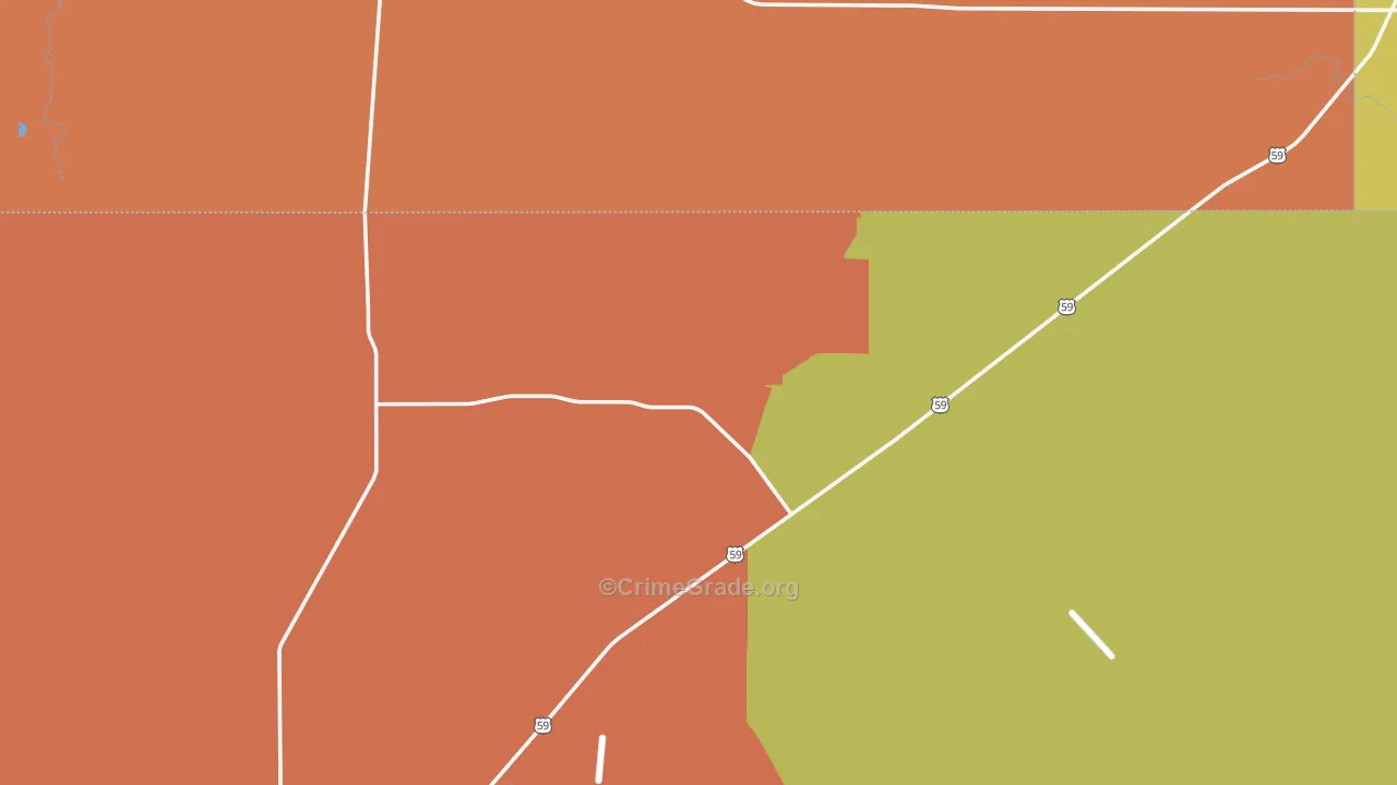 Seven Sisters, TX Map of Robbery Rates