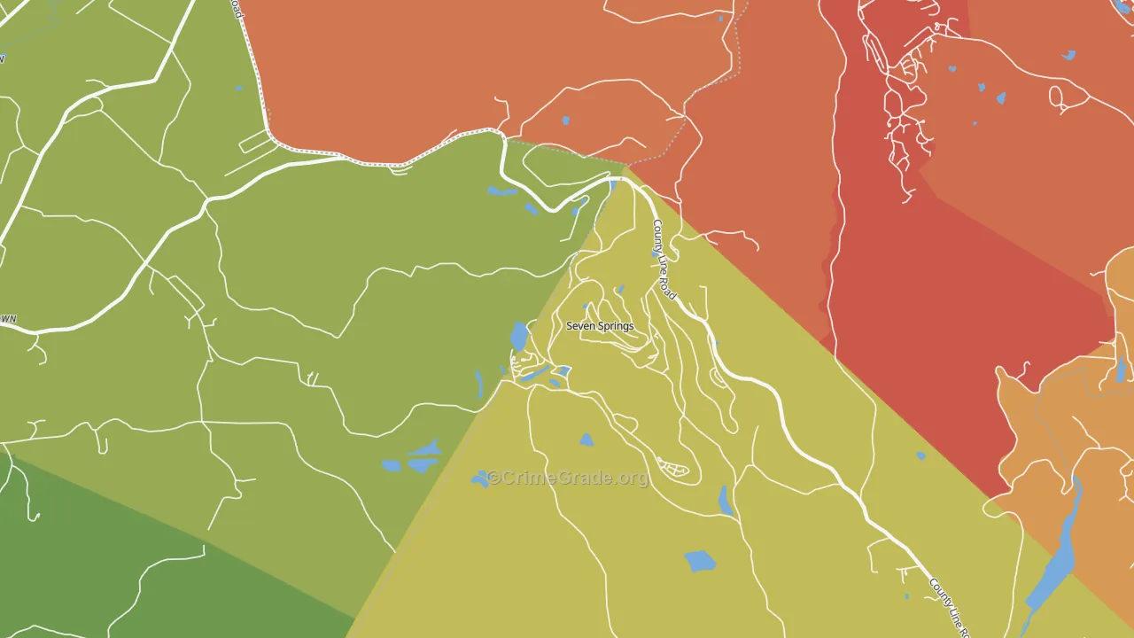 Seven Springs, PA Map of Robbery Rates