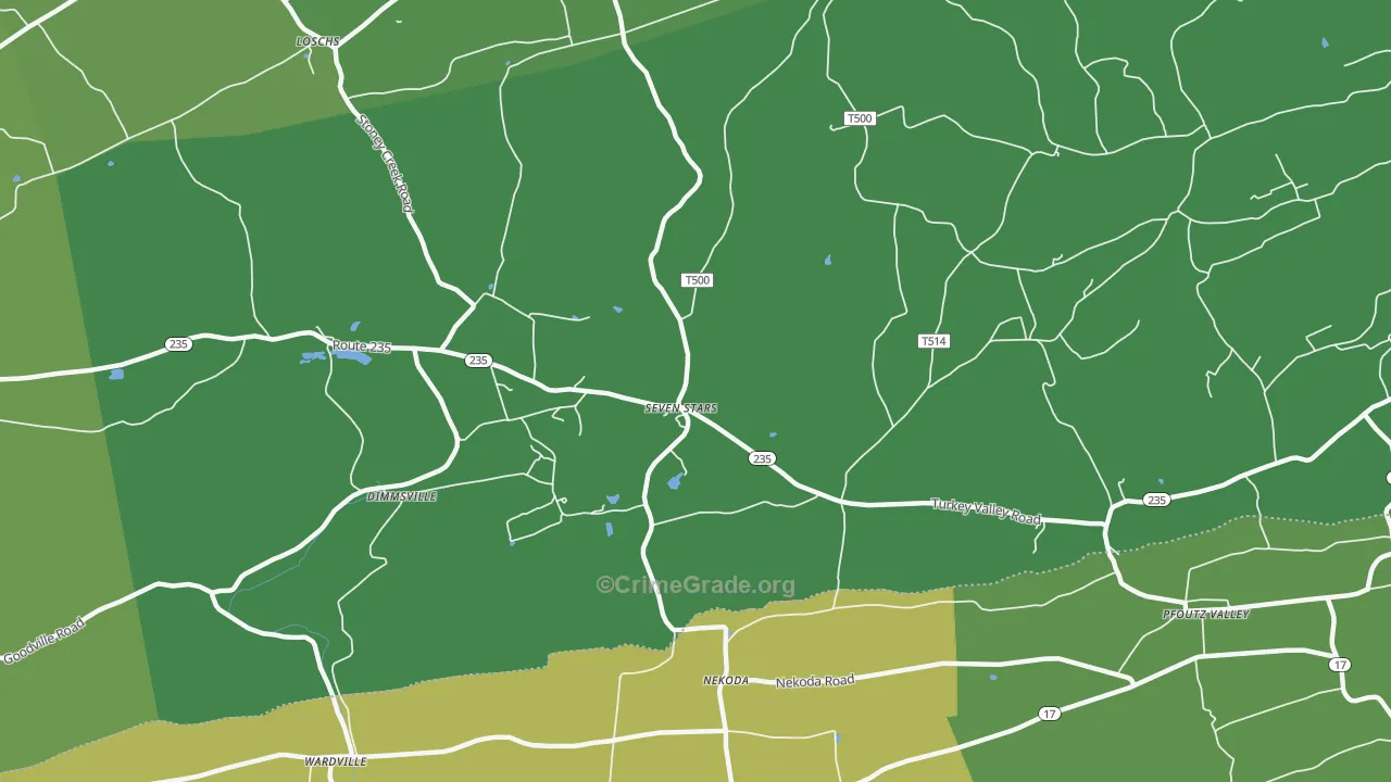 Seven Stars, PA Map of Robbery Rates