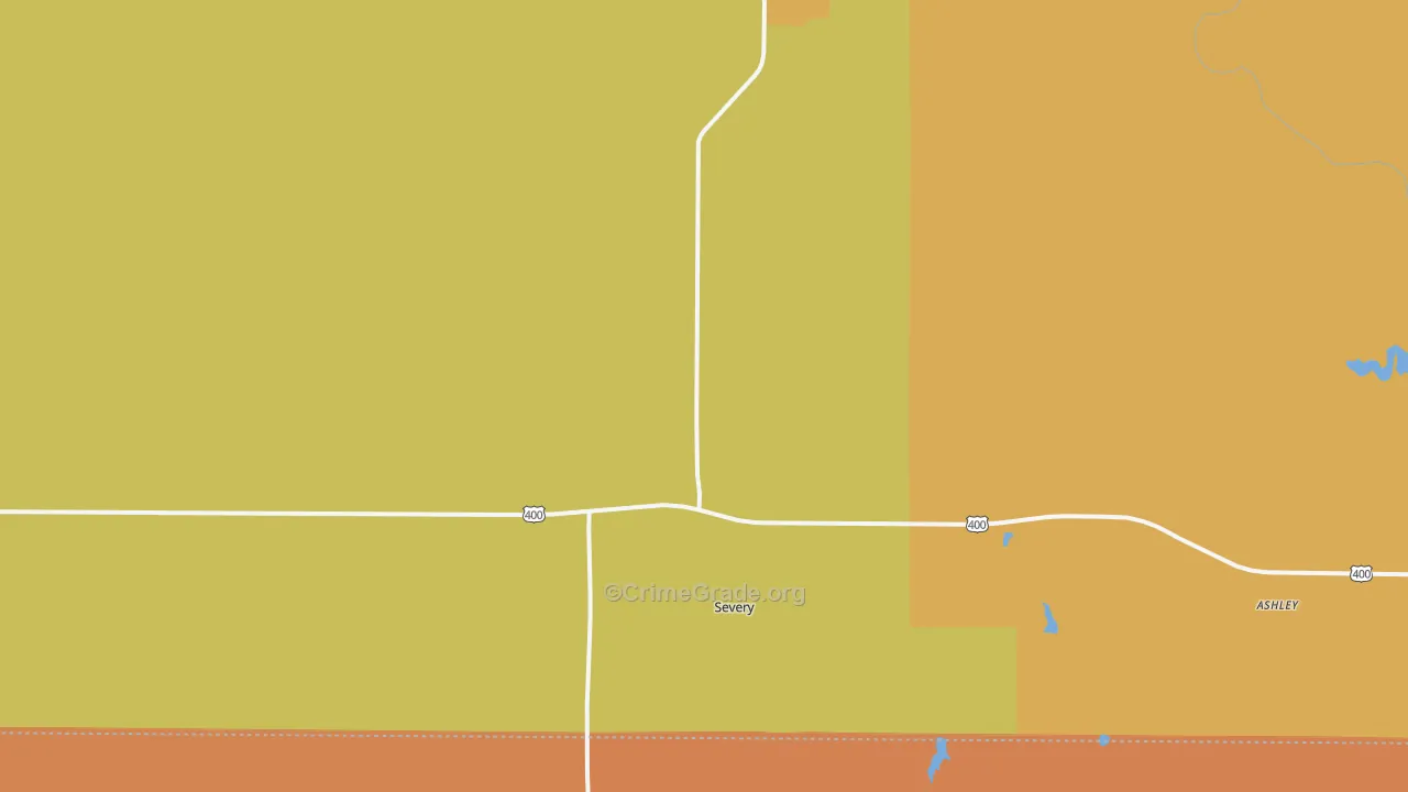 Severy, KS Map of Robbery Rates