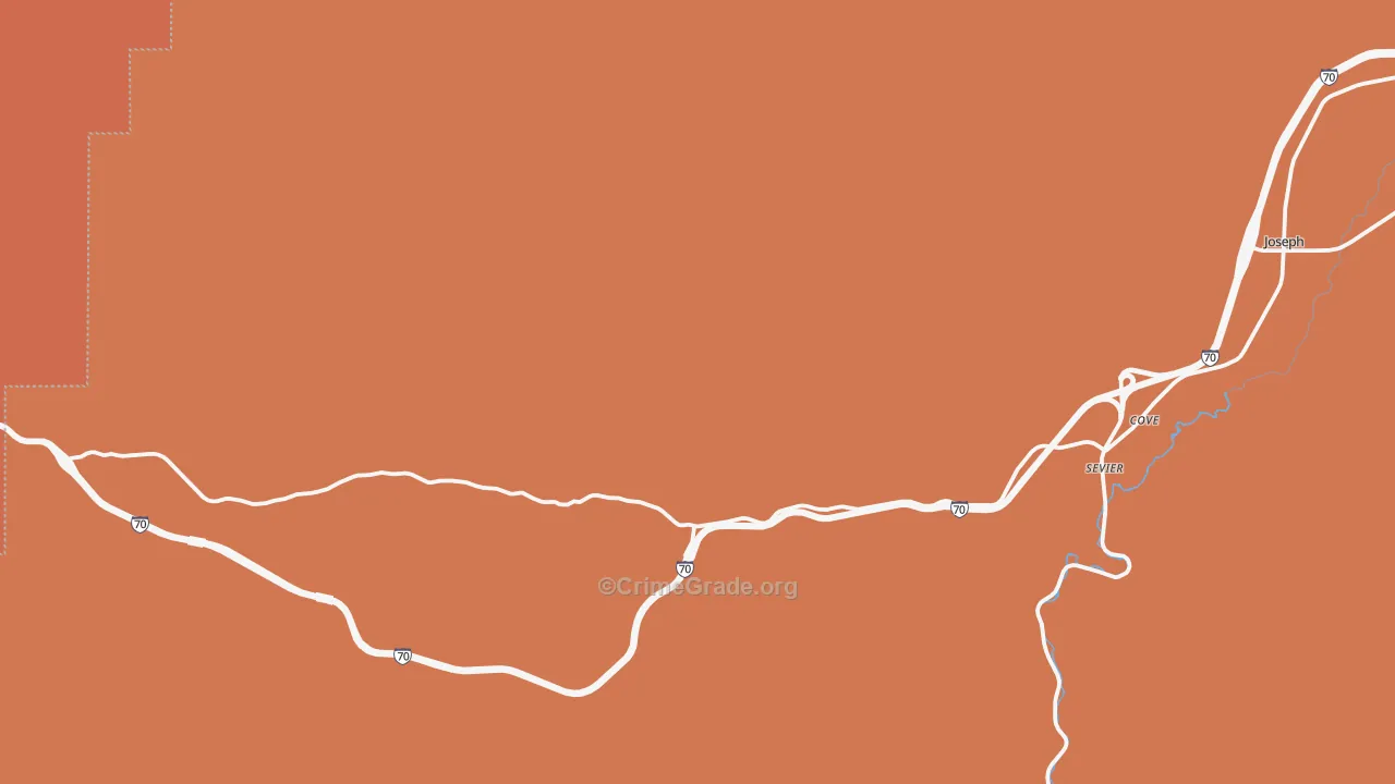 Sevier, UT Map of Robbery Rates