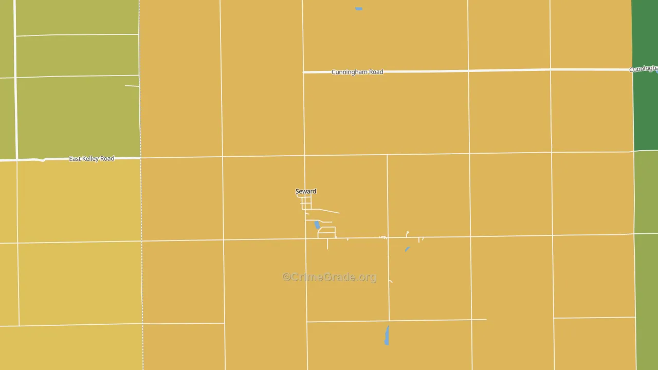 Seward, IL Map of Robbery Rates