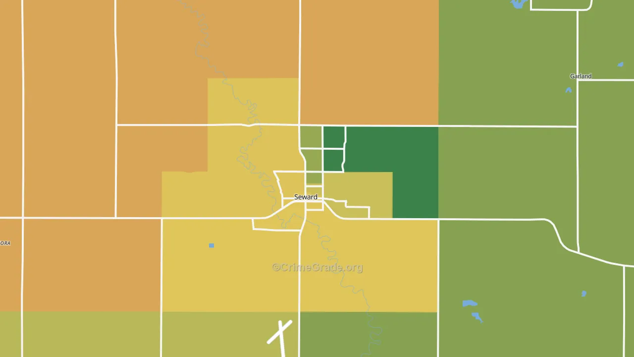 Seward, NE Map of Robbery Rates