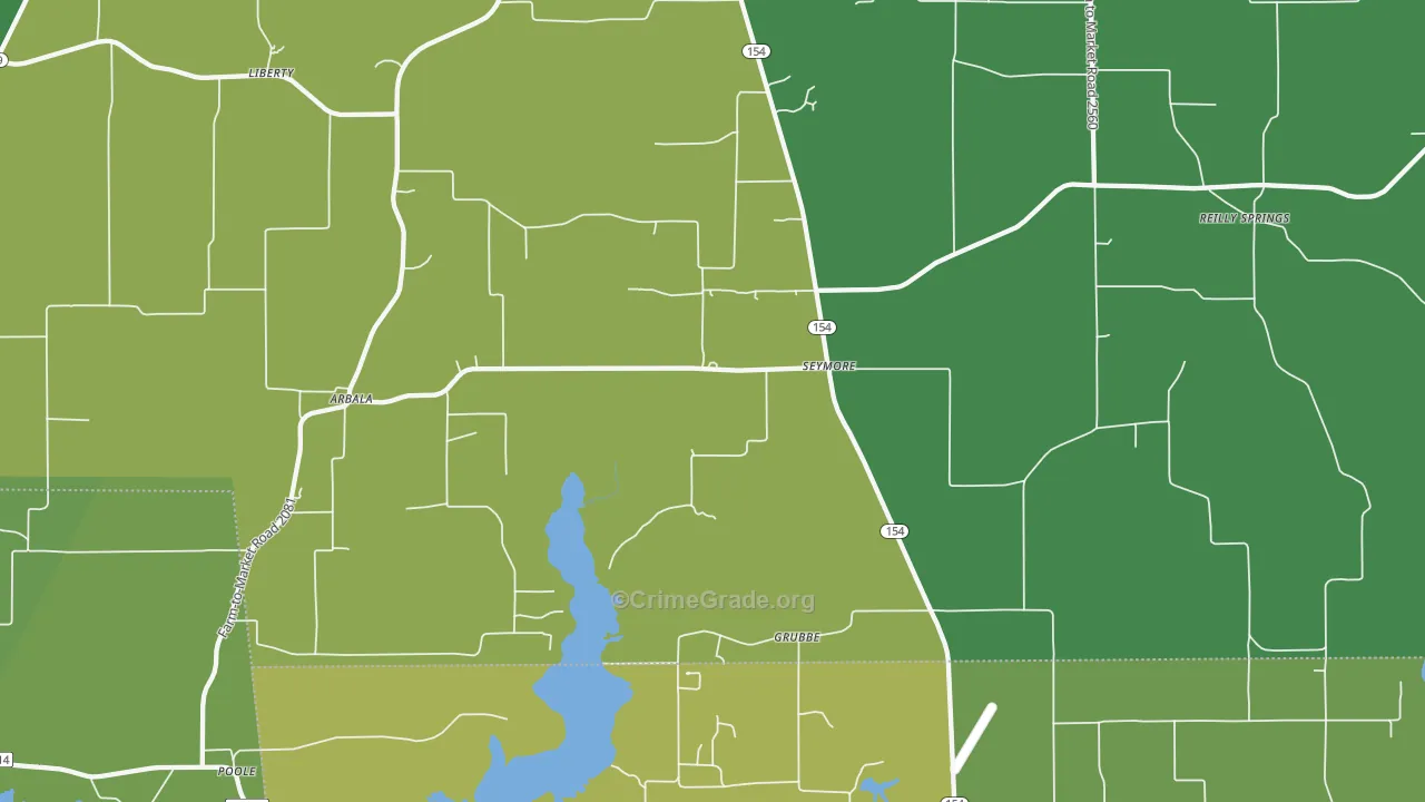 Seymore, TX Map of Robbery Rates