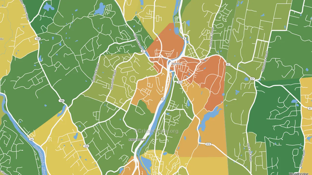 Seymour, CT Map of Robbery Rates